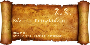 Kürti Krisztián névjegykártya
